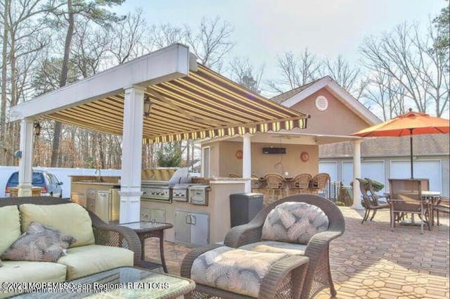 6 Meadow Run Ct, Jackson, NJ 08527 - view of patio / terrace featuring an outdoor kitchen, outdoor dining area, and an outdoor living space