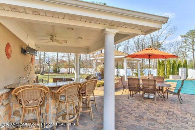 6 Meadow Run Ct, Jackson, NJ 08527 - view of patio featuring a ceiling fan and outdoor dining area