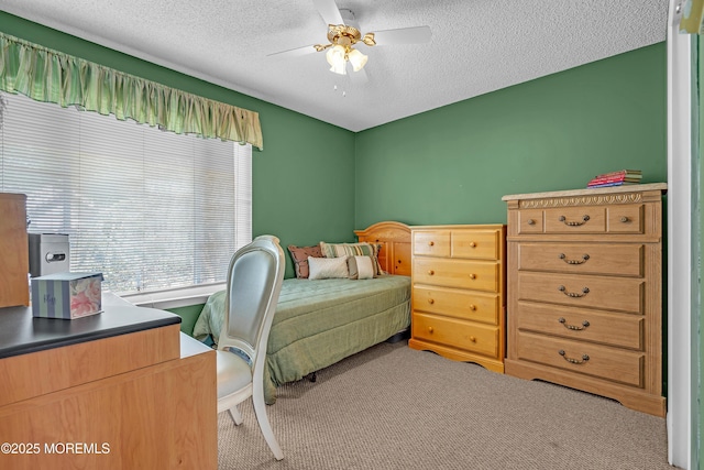 2 Apache Dr, Toms River, NJ 08753 - bedroom featuring carpet flooring, a textured ceiling, and ceiling fan