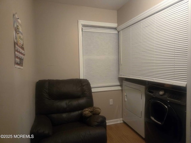 207 Delaware Ave, Cliffwood, NJ 07721 - washroom with washer and clothes dryer and wood finished floors