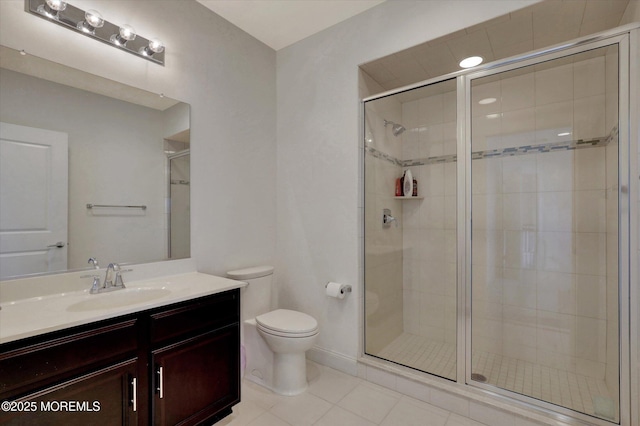 1 Country Club Dr, Deal, NJ 07723 - full bathroom with vanity, a shower stall, and tile patterned floors