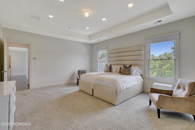 1 Country Club Dr, Deal, NJ 07723 - bedroom featuring a raised ceiling, recessed lighting, and light carpet