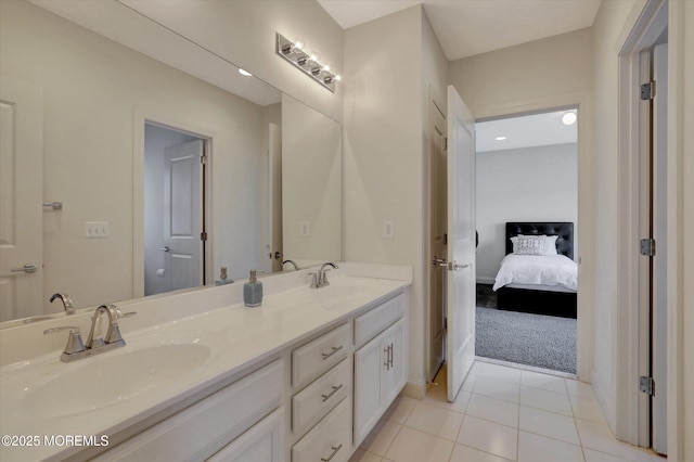 1 Country Club Dr, Deal, NJ 07723 - ensuite bathroom featuring double vanity and tile patterned flooring