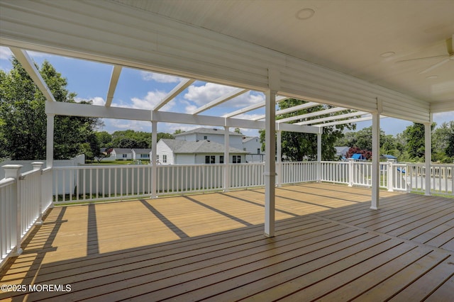 1 Country Club Dr, Deal, NJ 07723 - wooden deck featuring ceiling fan and a pergola