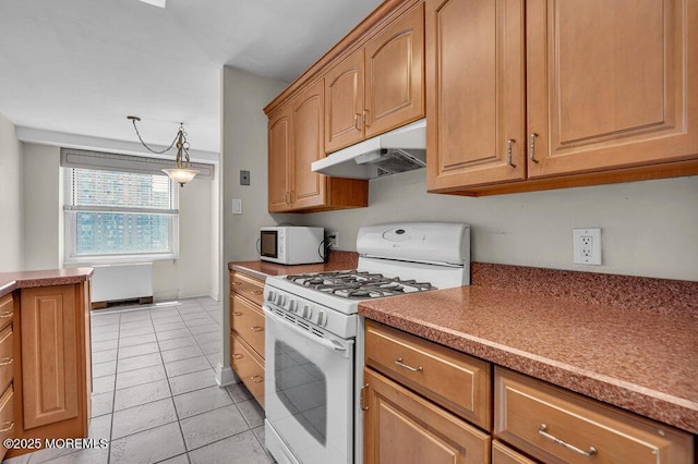 101 S Plaza Pl Unit 806, Atlantic City, NJ 08401 - kitchen featuring white appliances, under cabinet range hood, and light tile patterned flooring