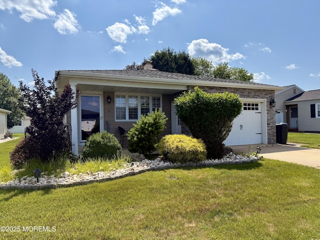 3 Tivoli St, Toms River, NJ 08757 - view of front of home with an attached garage, a front lawn, a chimney, and driveway