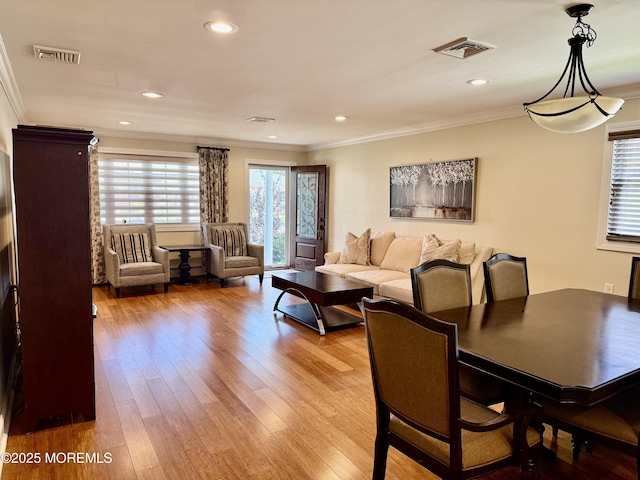 3 Tivoli St, Toms River, NJ 08757 - dining space with ornamental molding, plenty of natural light, light wood-style floors, and recessed lighting