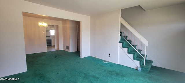 23 Primrose Ln, Brick, NJ 08724 - unfurnished living room with carpet floors and stairs