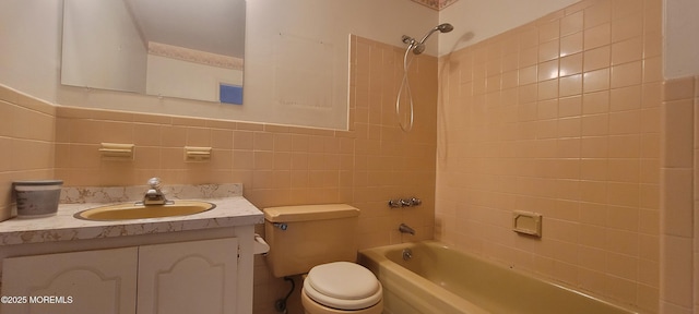23 Primrose Ln, Brick, NJ 08724 - bathroom featuring shower / washtub combination, tile walls, and vanity