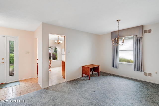 231 Valley Forge Dr, Little Egg Harbor, NJ 08087 - carpeted empty room featuring a chandelier