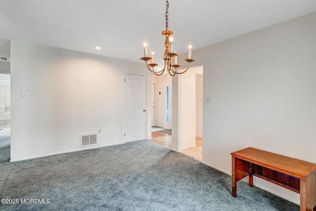 231 Valley Forge Dr, Little Egg Harbor, NJ 08087 - carpeted spare room with a chandelier and recessed lighting