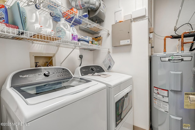 231 Valley Forge Dr, Little Egg Harbor, NJ 08087 - laundry area with water heater and washer and clothes dryer