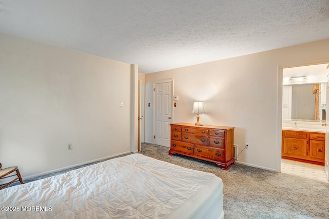 231 Valley Forge Dr, Little Egg Harbor, NJ 08087 - bedroom with light carpet, ensuite bathroom, and a textured ceiling
