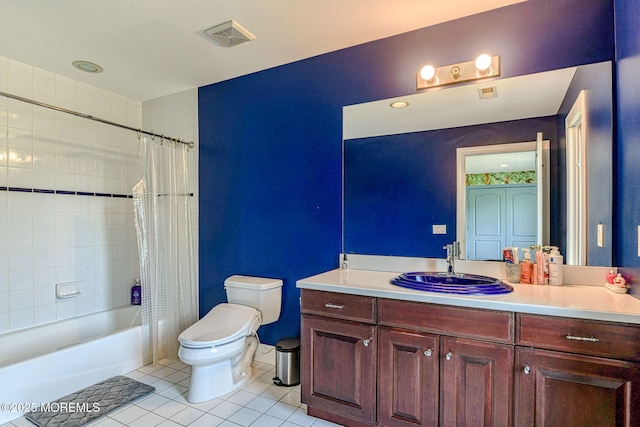 2 Red Oak, Holmdel, NJ 07733 - bathroom featuring tile patterned flooring, vanity, and shower / bathtub combination with curtain