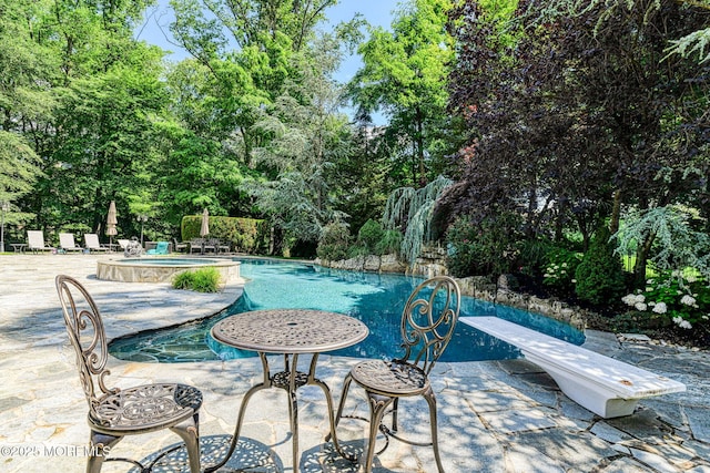 2 Red Oak, Holmdel, NJ 07733 - swimming pool featuring a patio area and view of scattered trees