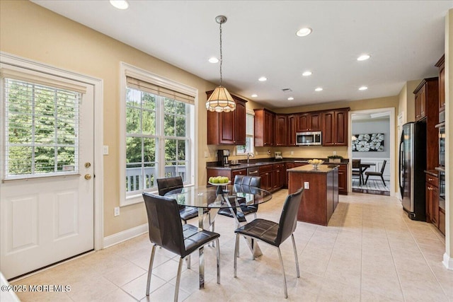 24 Rutledge Rd, Marlboro, NJ 07746 - dining area featuring light tile patterned floors and recessed lighting