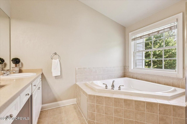 24 Rutledge Rd, Marlboro, NJ 07746 - full bath featuring vanity, a bath, and tile patterned floors