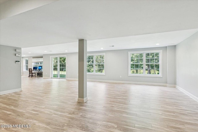 24 Rutledge Rd, Marlboro, NJ 07746 - unfurnished living room featuring light wood finished floors and recessed lighting