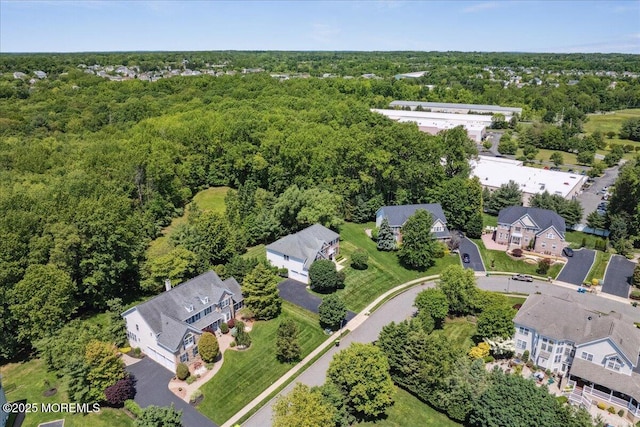 24 Rutledge Rd, Marlboro, NJ 07746 - aerial overview of property's location with a heavily wooded area and nearby suburban area