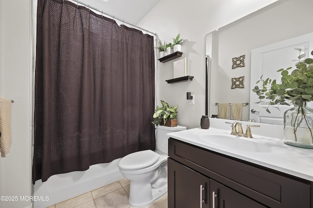 518 Tavern Rd, Monroe, NJ 08831 - bathroom featuring vanity, tile patterned floors, and shower / bath combo with shower curtain