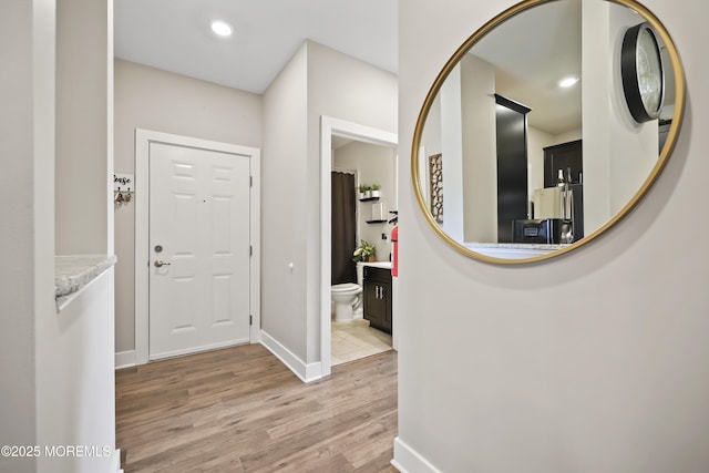 518 Tavern Rd, Monroe, NJ 08831 - entryway featuring light wood-style flooring and recessed lighting