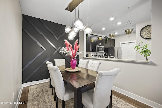 518 Tavern Rd, Monroe, NJ 08831 - dining room featuring dark wood-style floors and recessed lighting