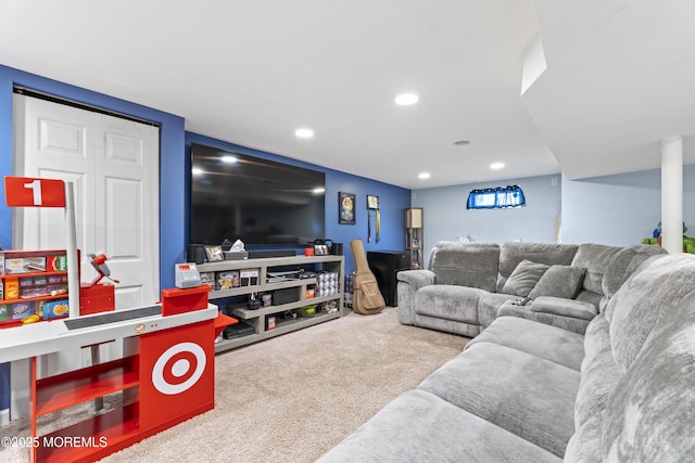 81 Lockwood Ave, Woodbridge, NJ 07095 - carpeted living area featuring recessed lighting