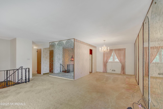 16 Burdge Dr, Howell, NJ 07731 - carpeted spare room with a chandelier and wallpapered walls