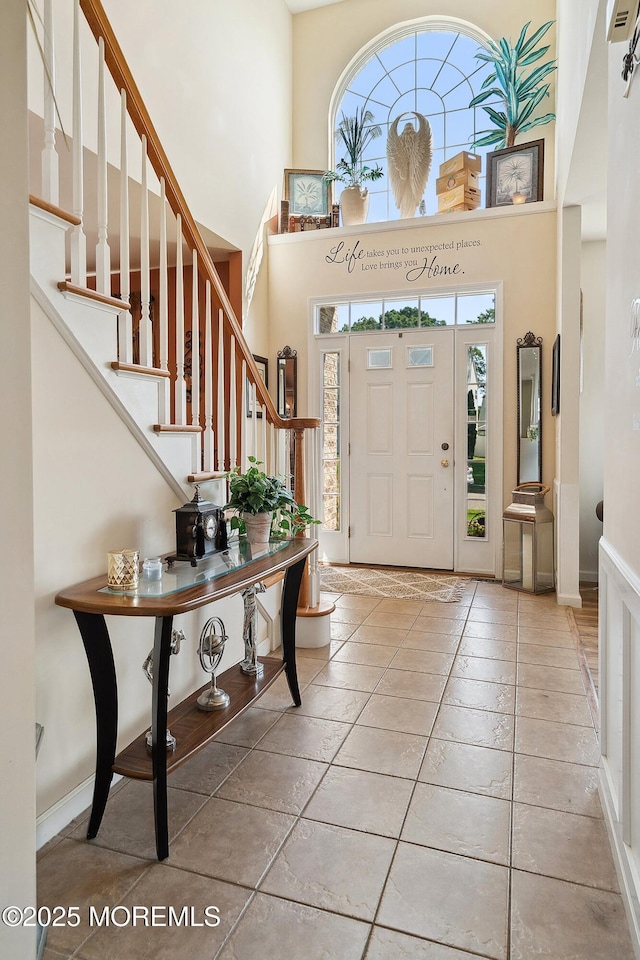 15 Savannah Dr, Barnegat, NJ 08005 - foyer entrance with a high ceiling and stairs