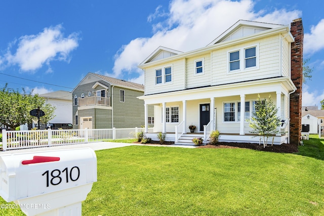1810 Shore Blvd, Point Pleasant, NJ 08742 - view of front of property with a porch and a chimney