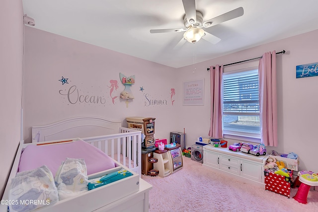 4 Longpoint Dr, Brick, NJ 08723 - bedroom featuring a nursery area, carpet flooring, and ceiling fan