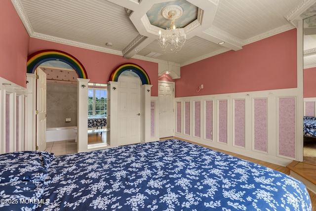 1 Ethan Dr, Farmingdale, NJ 07727 - bedroom featuring a chandelier and ornamental molding