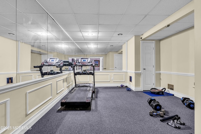 1 Ethan Dr, Farmingdale, NJ 07727 - exercise room featuring a drop ceiling