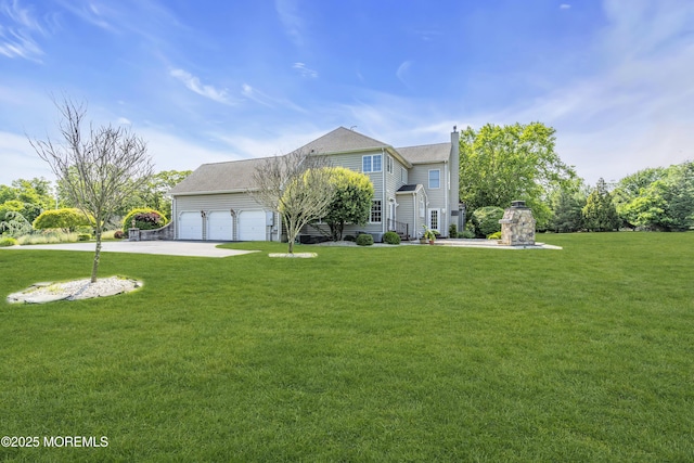 1 Ethan Dr, Farmingdale, NJ 07727 - view of front of home featuring a chimney and a front yard