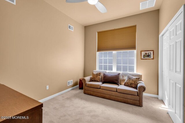 24 Oakmont Ln, Jackson, NJ 08527 - living area featuring light colored carpet and a ceiling fan