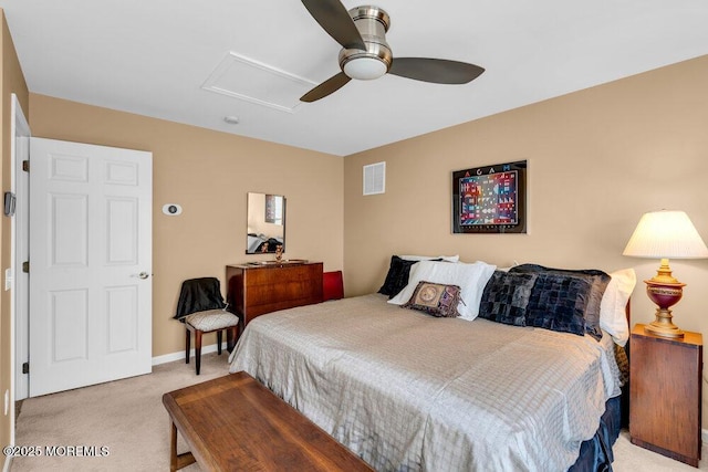 24 Oakmont Ln, Jackson, NJ 08527 - bedroom with light carpet, attic access, and ceiling fan
