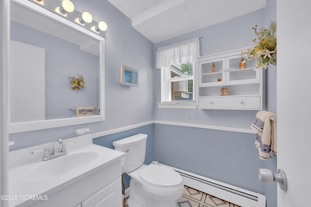 353 Cokes Dr, Toms River, NJ 08753 - bathroom with vanity and a baseboard radiator