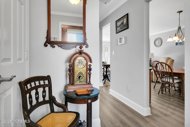 10 Ann Ct, Tinton Falls, NJ 07724 - living area with wood finished floors, ornamental molding, and a chandelier