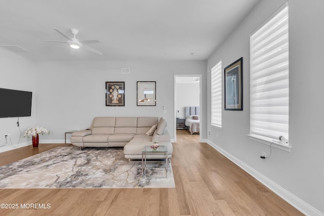 65 Ambermist Way, Forked River, NJ 08731 - living room featuring a ceiling fan and wood finished floors
