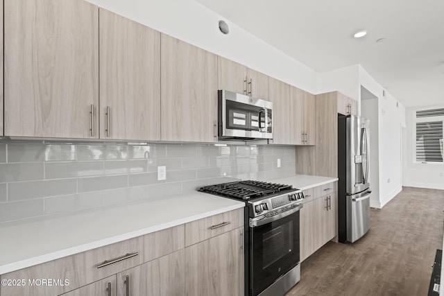 1010 Boulevard Blvd Unit 1E, Seaside Heights, NJ 08751 - kitchen featuring stainless steel appliances, light brown cabinetry, modern cabinets, and light countertops