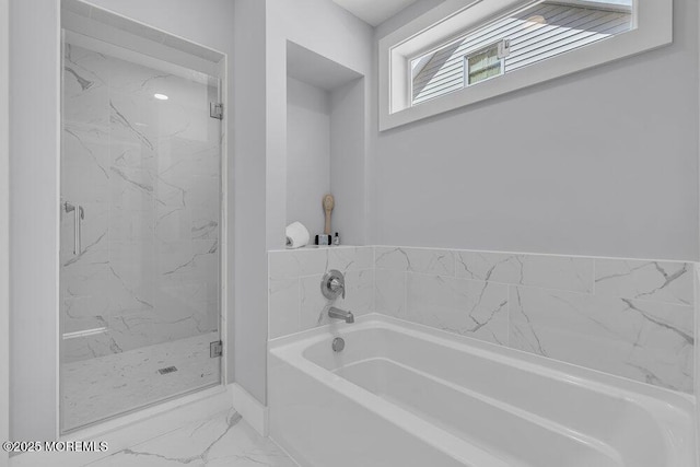 45 Shore Acres Ave, North Middletown, NJ 07748 - full bath with a bath, marble finish floors, and a marble finish shower