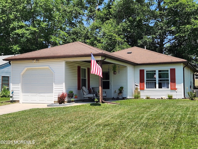 312 Lexington Dr, Little Egg Harbor, NJ 08087 - view of front of property featuring an attached garage, a front yard, a porch, and driveway