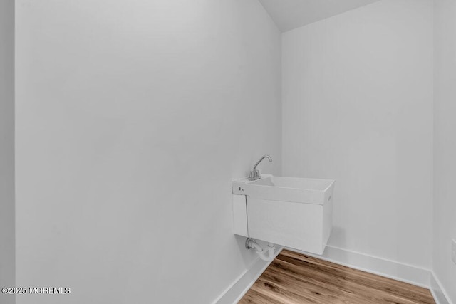 12 Outsail Ave, Barnegat, NJ 08005 - laundry area with baseboards and wood finished floors