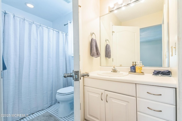 887 Beach Haven W Blvd, Manahawkin, NJ 08050 - bathroom with vanity, tile patterned floors, and curtained shower