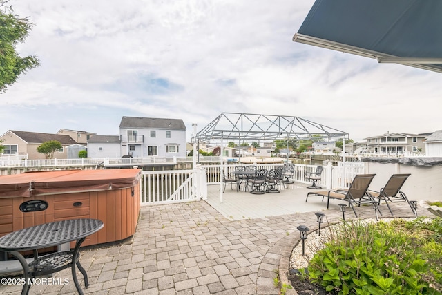 887 Beach Haven W Blvd, Manahawkin, NJ 08050 - view of patio / terrace with a hot tub and outdoor dining space
