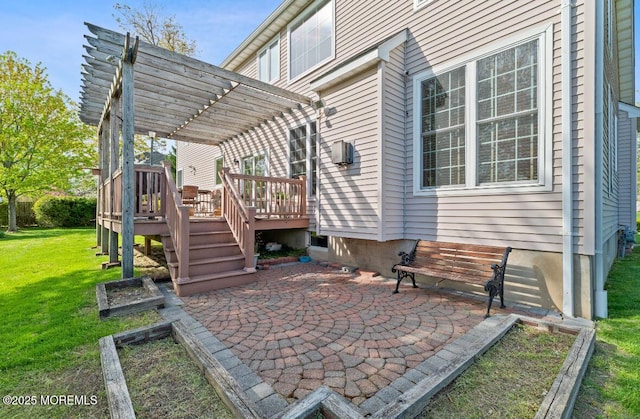408 Brookdale Ave, Long Branch, NJ 07740 - view of patio featuring a pergola and a wooden deck