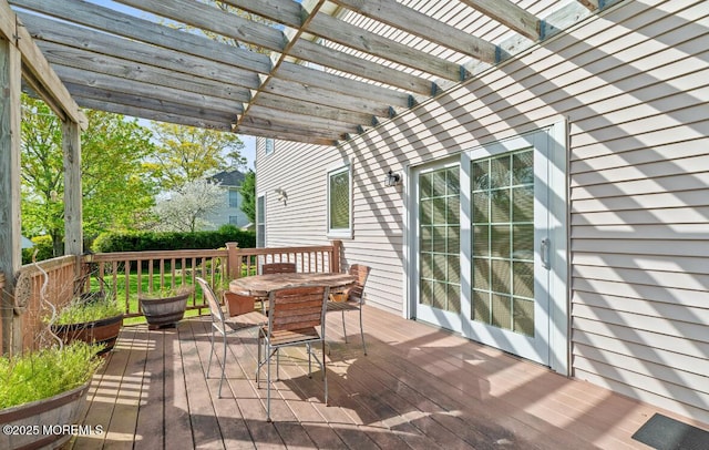 408 Brookdale Ave, Long Branch, NJ 07740 - wooden terrace with a pergola and outdoor dining area