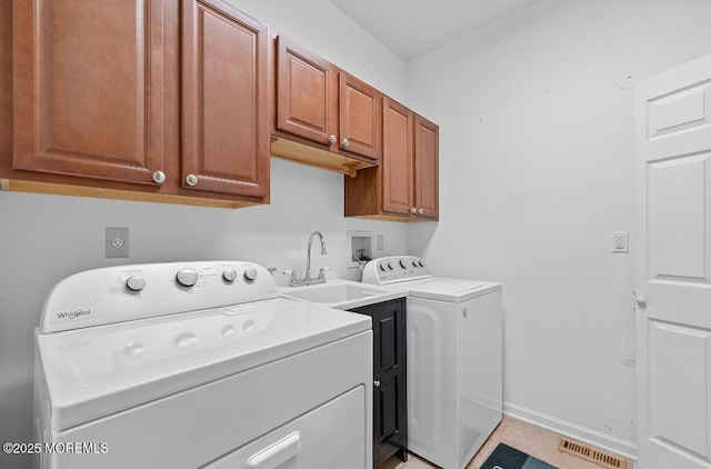 408 Brookdale Ave, Long Branch, NJ 07740 - laundry area with cabinet space, separate washer and dryer, and light tile patterned floors