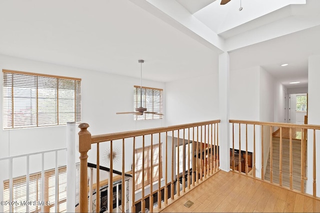 408 Brookdale Ave, Long Branch, NJ 07740 - corridor featuring an upstairs landing, hardwood / wood-style flooring, and recessed lighting