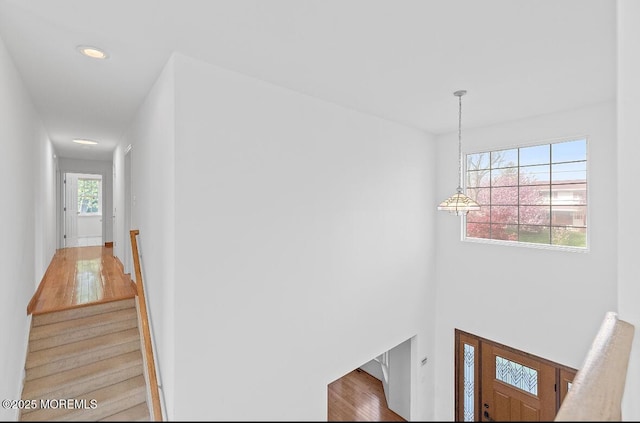 408 Brookdale Ave, Long Branch, NJ 07740 - stairway featuring wood finished floors and recessed lighting